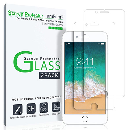 best iphone 8 plus tempered glass screen protector from amfilm
